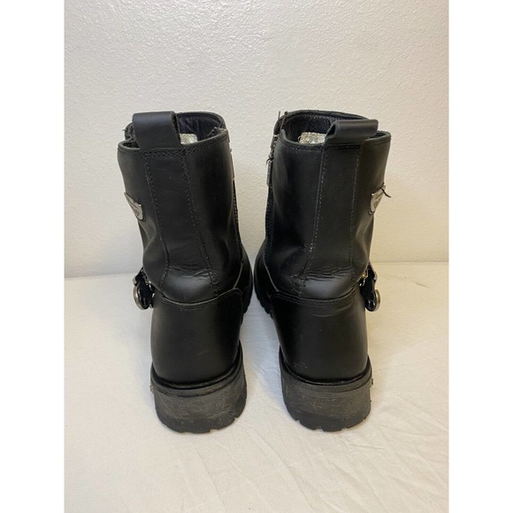 Milwaukee Black Leather Motorcycle Boots Zipper Sides size‎ 11.5D - Picture 7 of 8